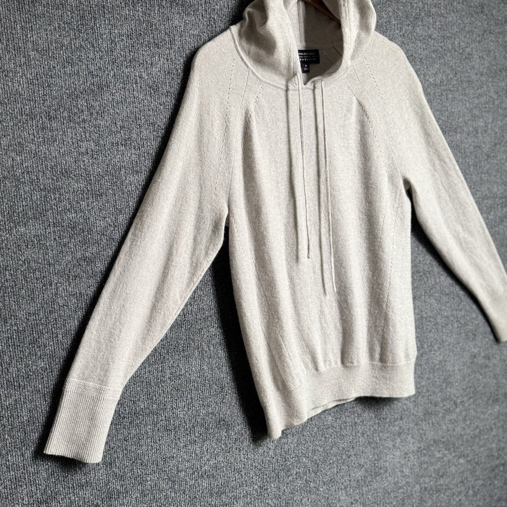 Banana Republic Todd & Duncan 100% Cashmere Hoodie M Gray Scottish Quiet Luxury - Picture 9 of 15